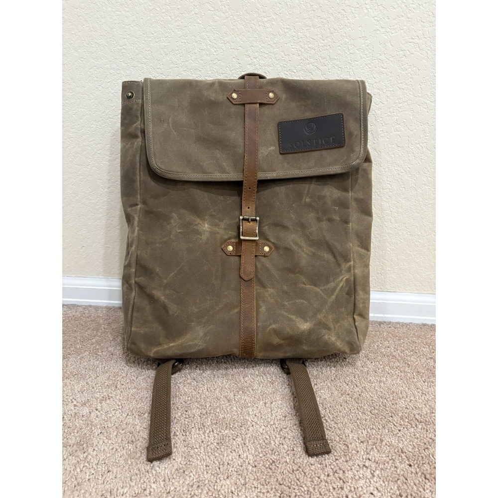 SOLSTICE Oil Waxed Canvas Rucksack Brown Travel Outdoor Bags Backpack